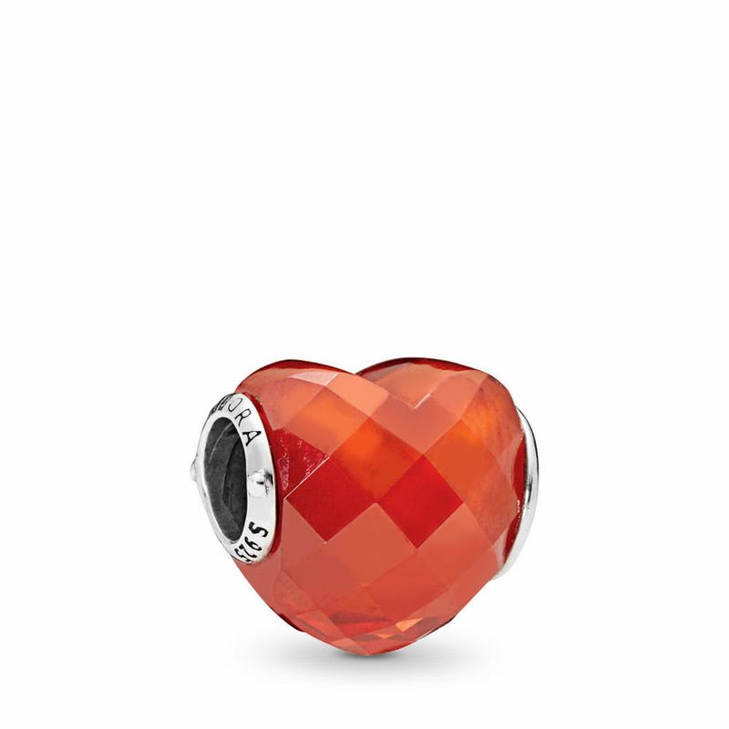 Talismane Pandora Shape Of Love Argint/Portocalii (620mDZKo)